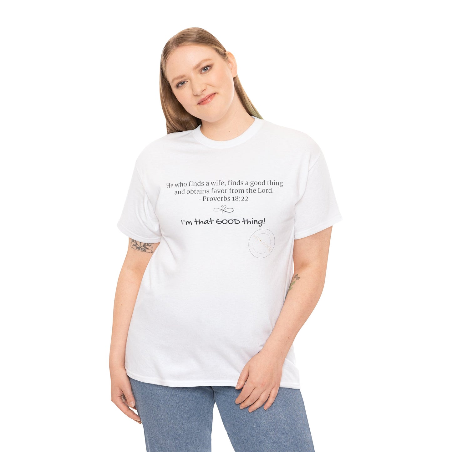 Proverbs 18:22 Heavy Cotton Tee